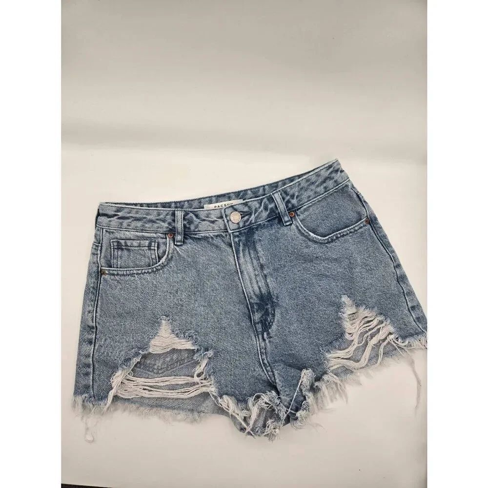 Pacsun High Rise Festival Shorts Size 28 Denim Cutoff Summer
